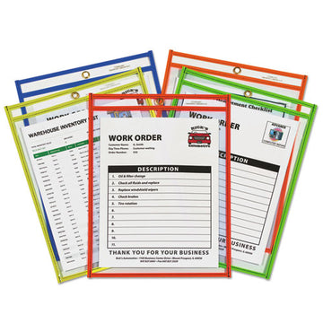 C-Line® Stitched Shop Ticket Holders, Neon, Assorted 5 Colors, 75", 9 X 12, 25-bx freeshipping - TVN Wholesale